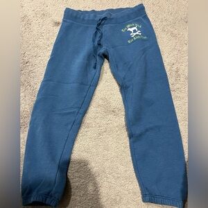 PINK Victoria's Secret Teal Blue Drawstring Sweatpants with Skate Logo